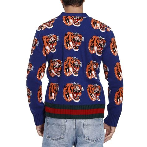 gucci tiger jacquard cardigan